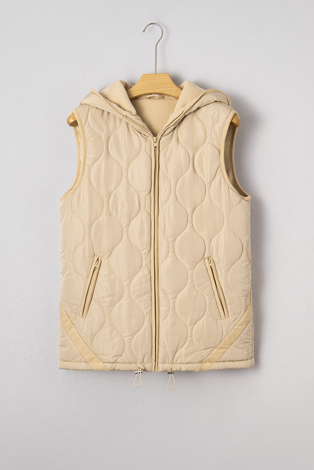 Solid Quilted Fleece Lined Zip Up Jacket Vest - Rooted & Reckless Co.