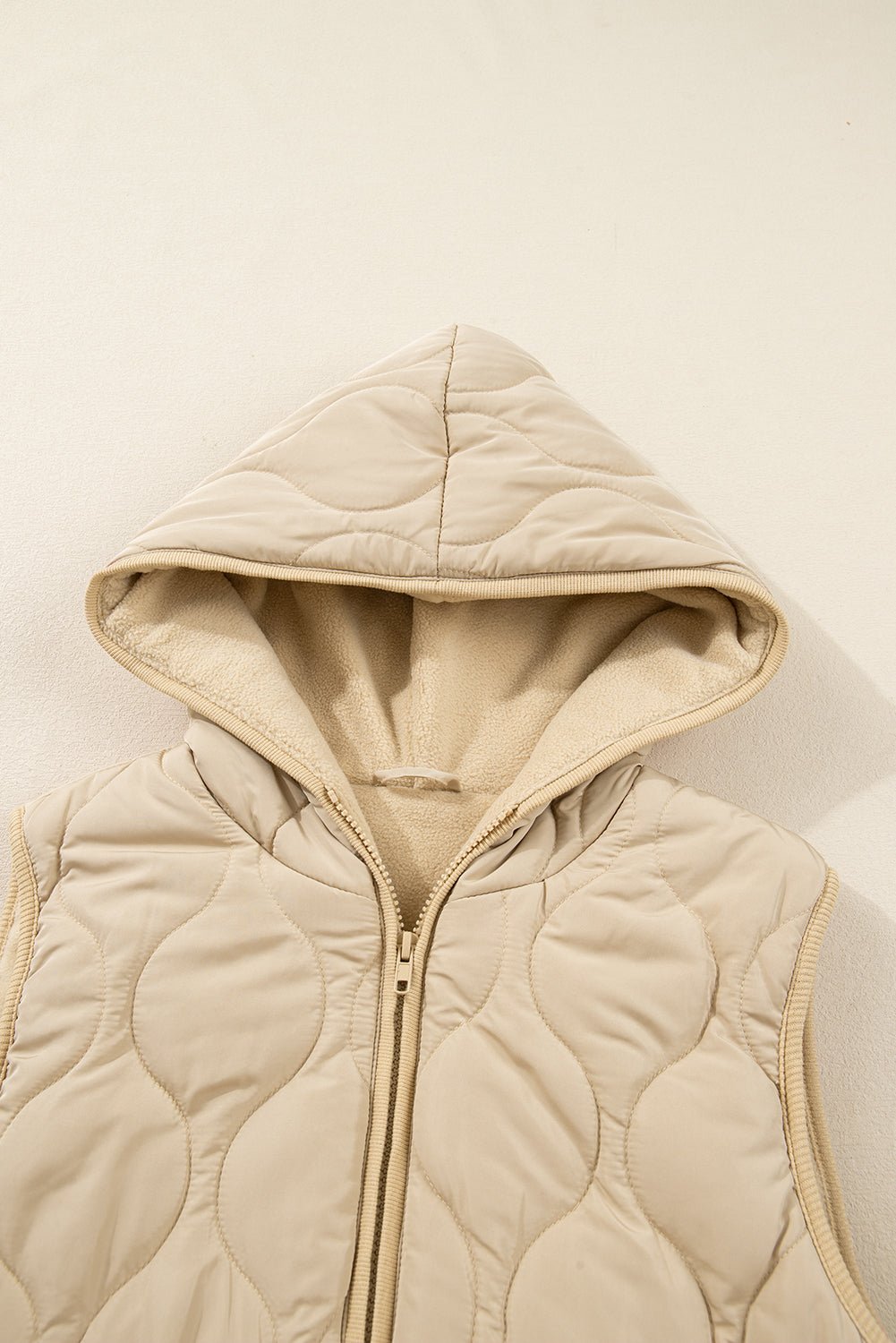 Solid Quilted Fleece Lined Zip Up Jacket Vest - Rooted & Reckless Co.