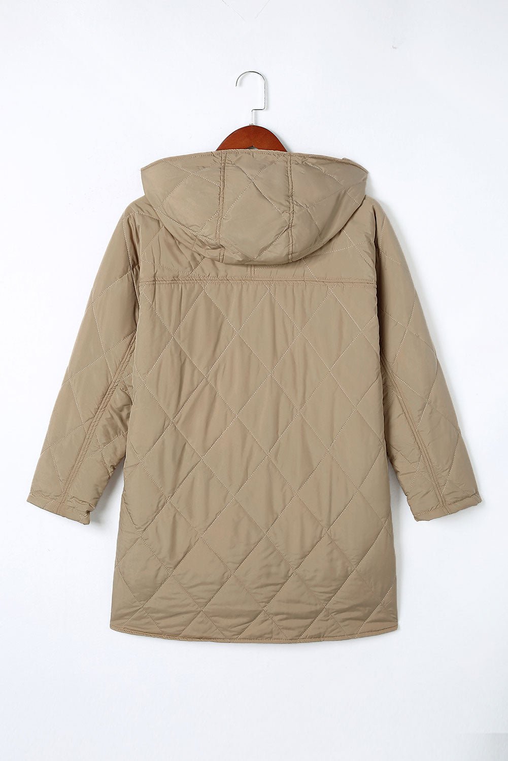 Solid Quilted Snap Button Hooded Puffer Coat - Rooted & Reckless Co.