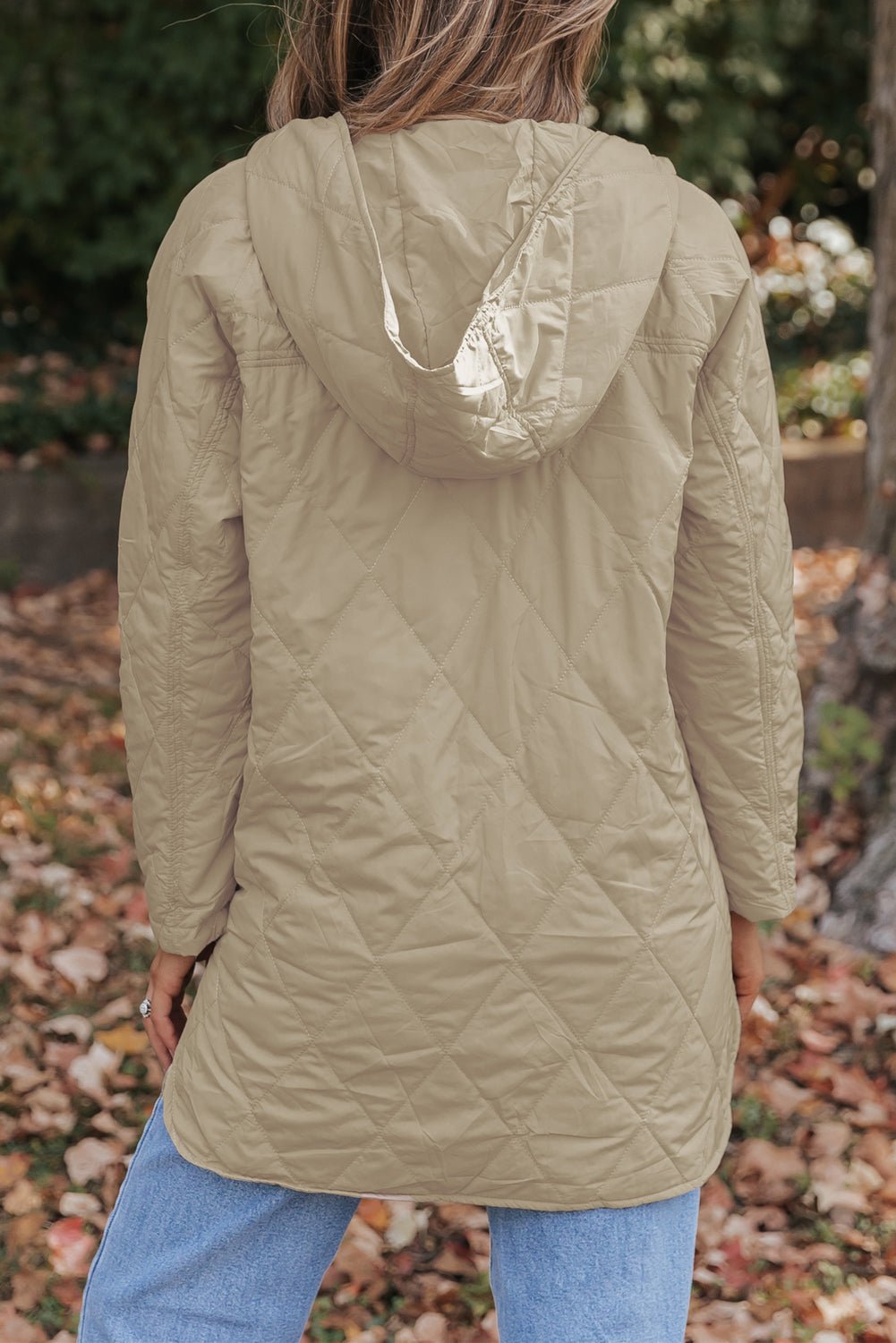 Solid Quilted Snap Button Hooded Puffer Coat - Rooted & Reckless Co.