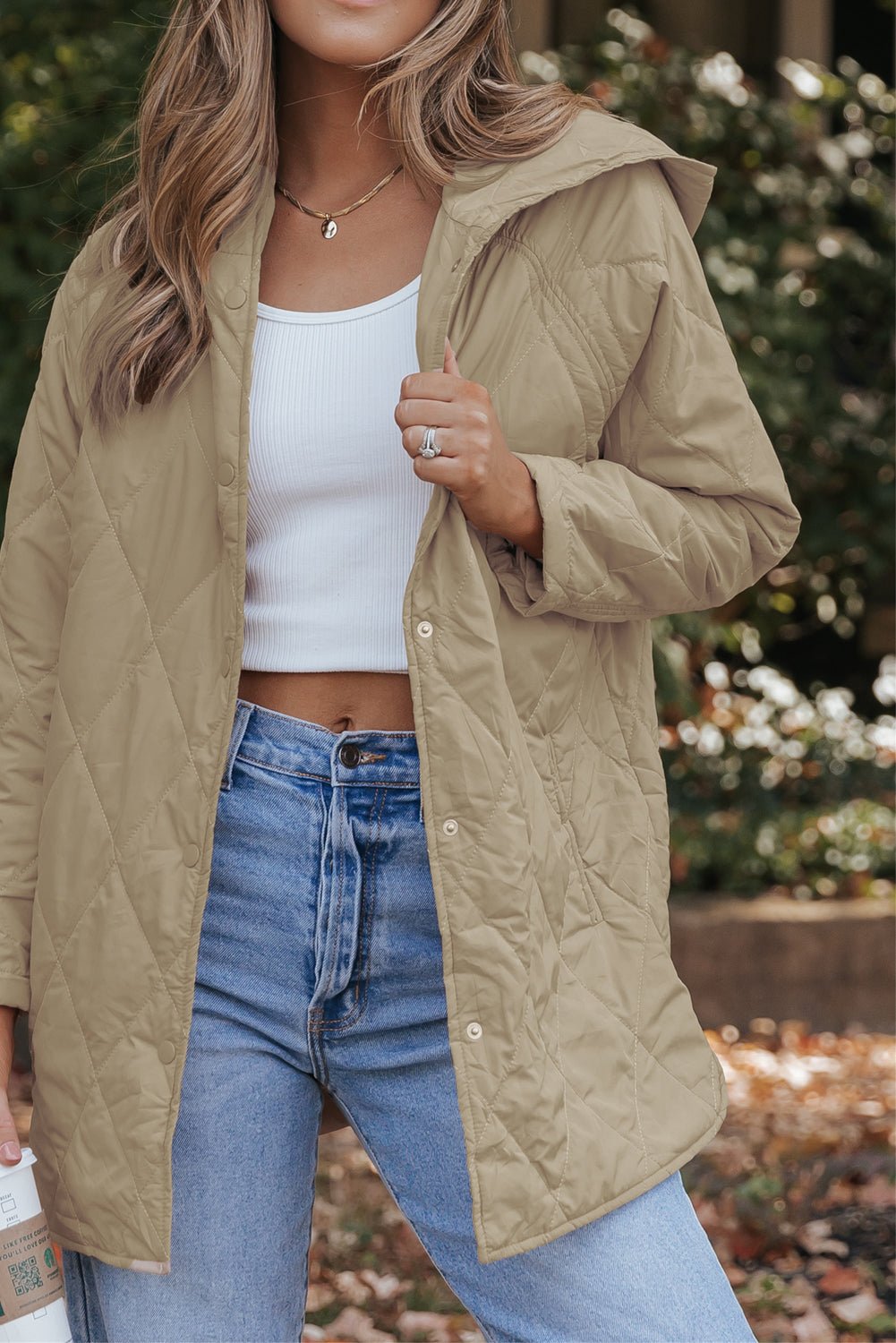 Solid Quilted Snap Button Hooded Puffer Coat - Rooted & Reckless Co.