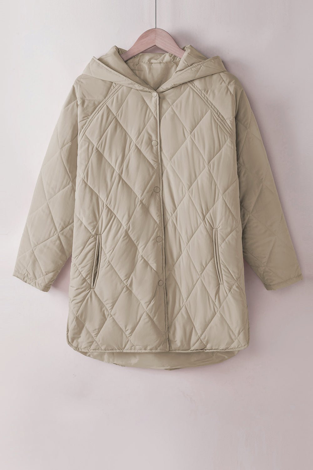 Solid Quilted Snap Button Hooded Puffer Coat - Rooted & Reckless Co.