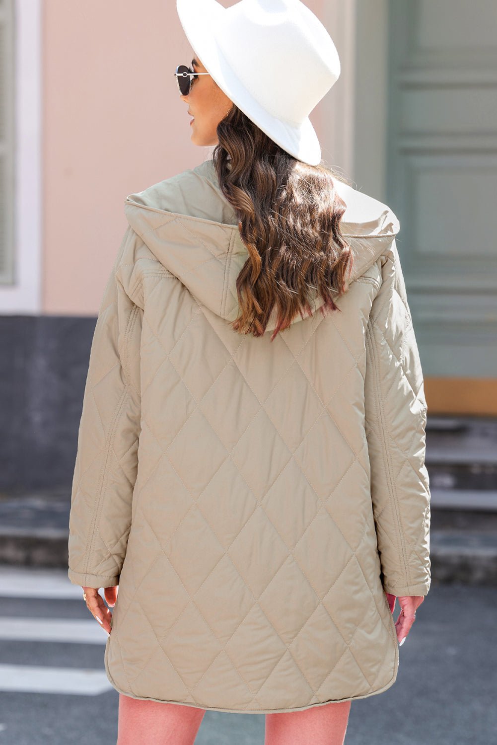 Solid Quilted Snap Button Hooded Puffer Coat - Rooted & Reckless Co.