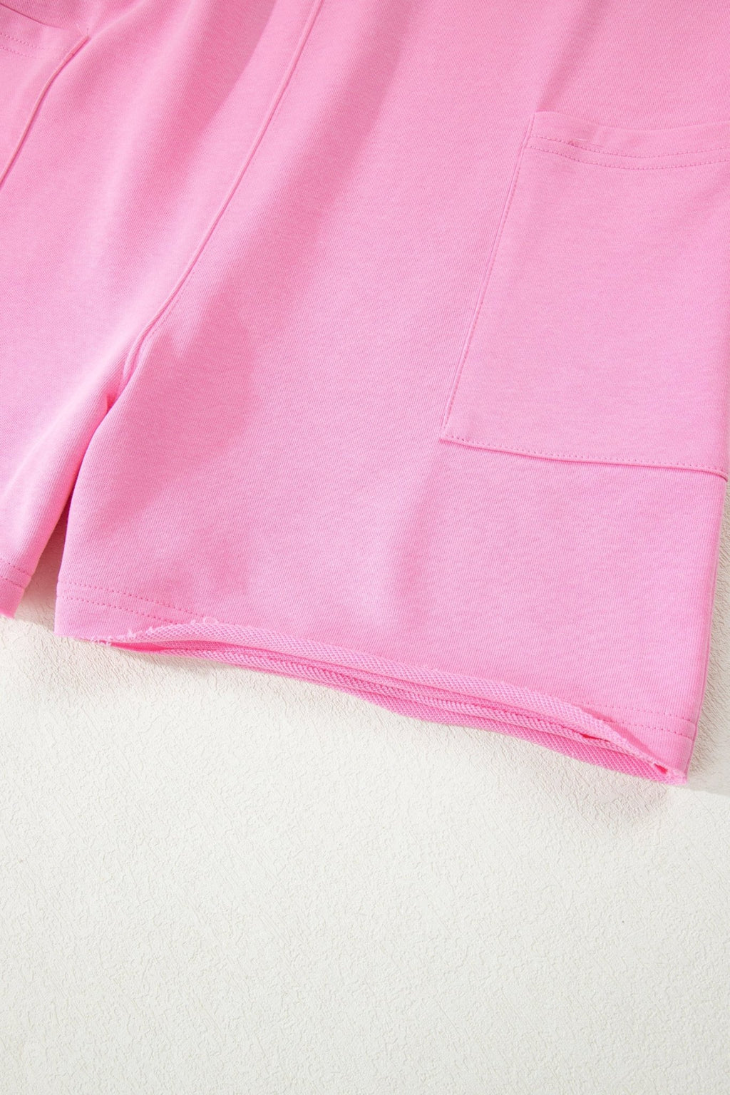 Solid Raw Edge Short Sleeve Pocketed Romper - Rooted & Reckless Co.