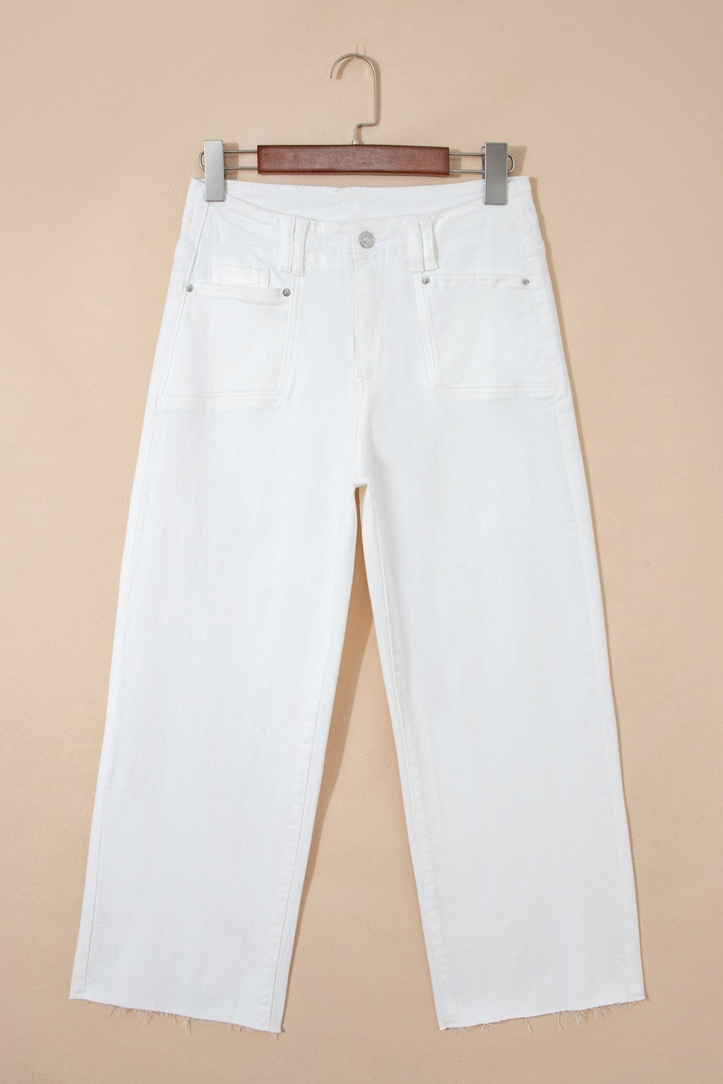 Solid Raw Hem Cropped Straight Leg Jeans - Rooted & Reckless Co.