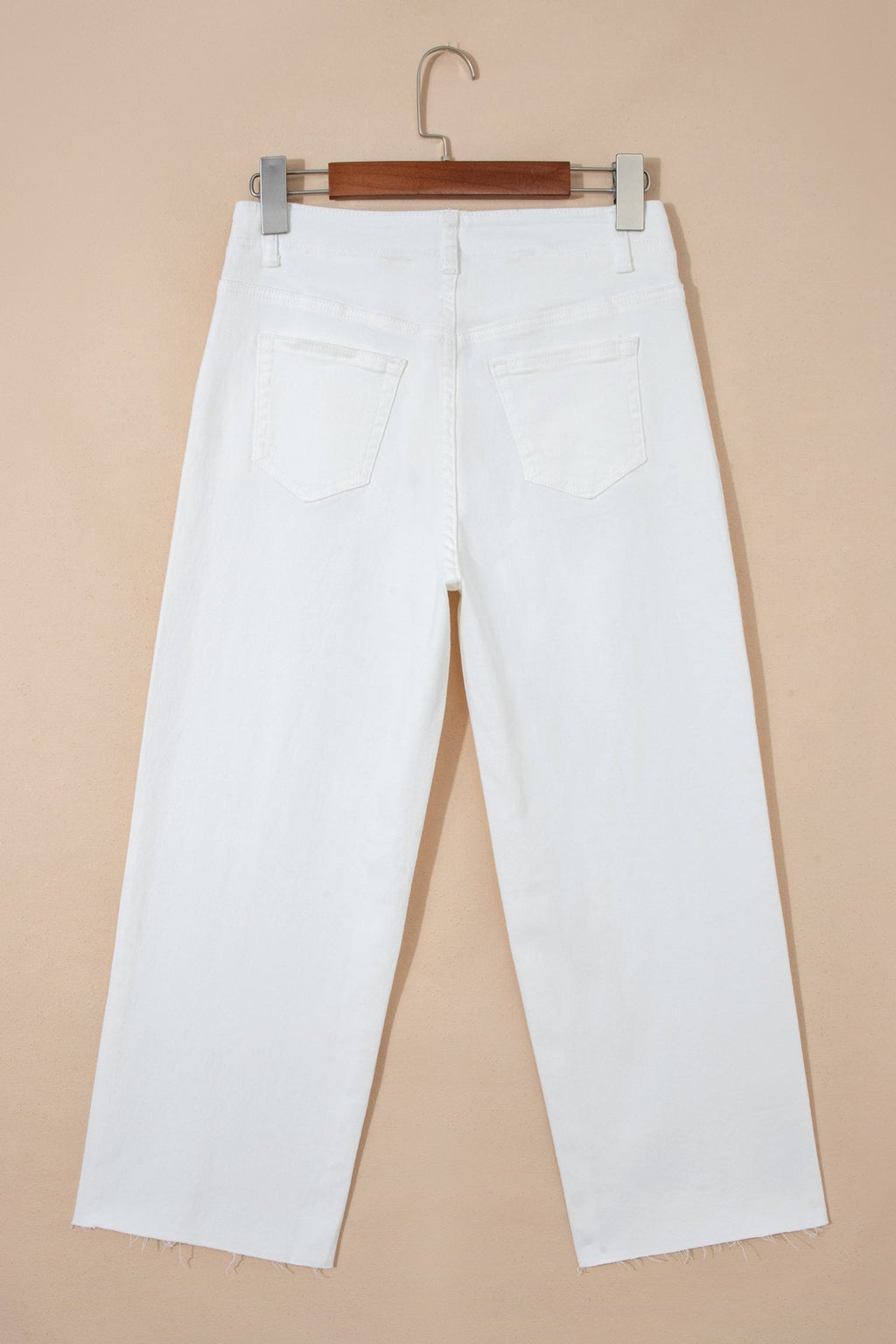 Solid Raw Hem Cropped Straight Leg Jeans - Rooted & Reckless Co.