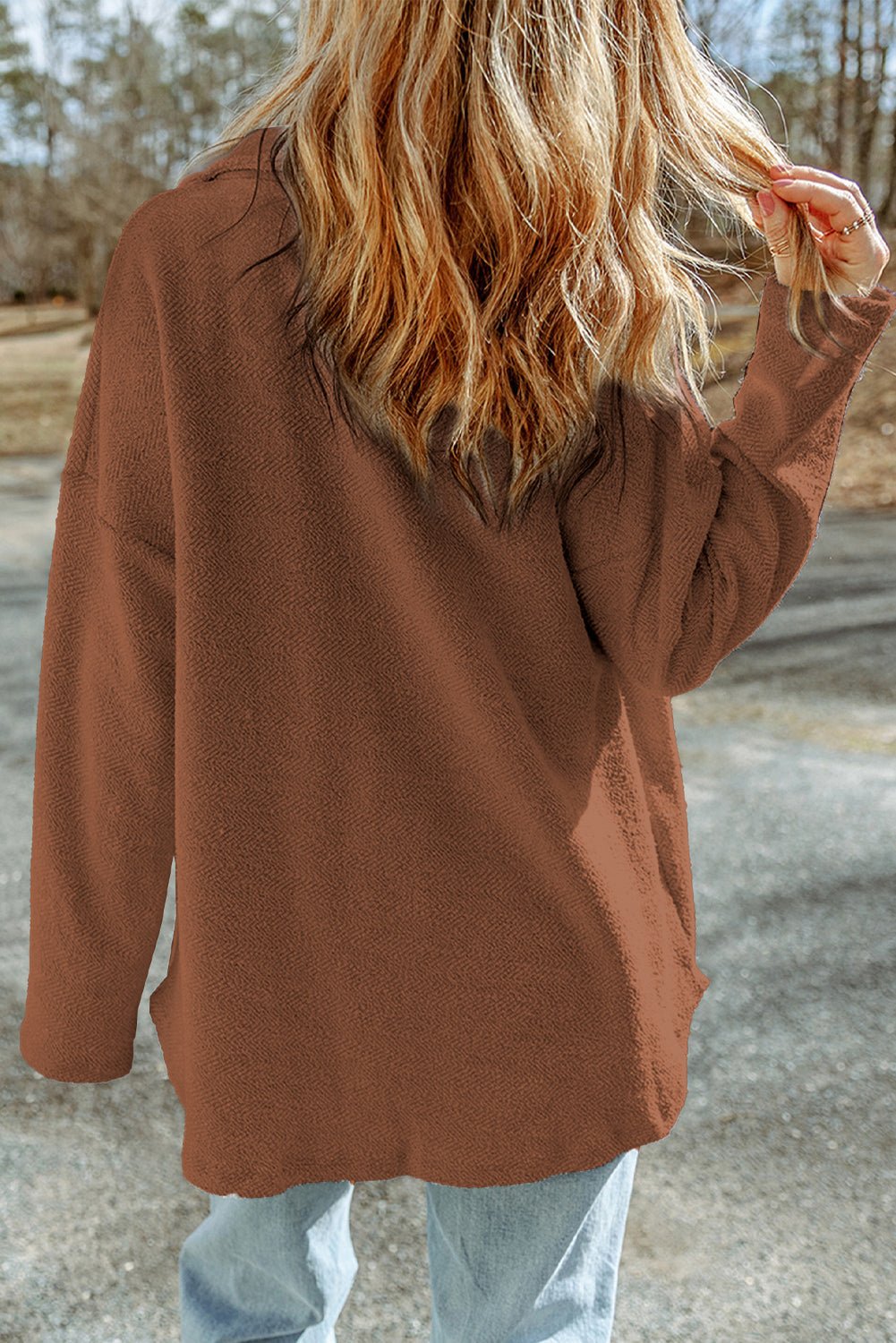 Solid Reverse Seam Button-Front Terry Shacket - Rooted & Reckless Co.