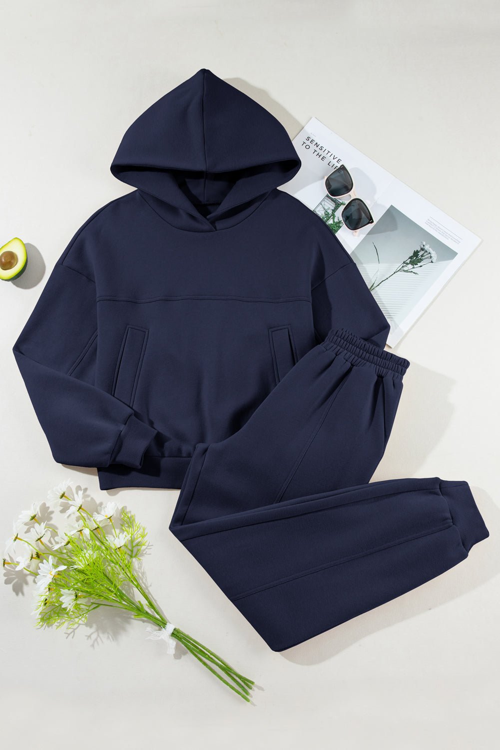 Solid Reverse Seams Hoodie and Joggers Set - Rooted & Reckless Co.
