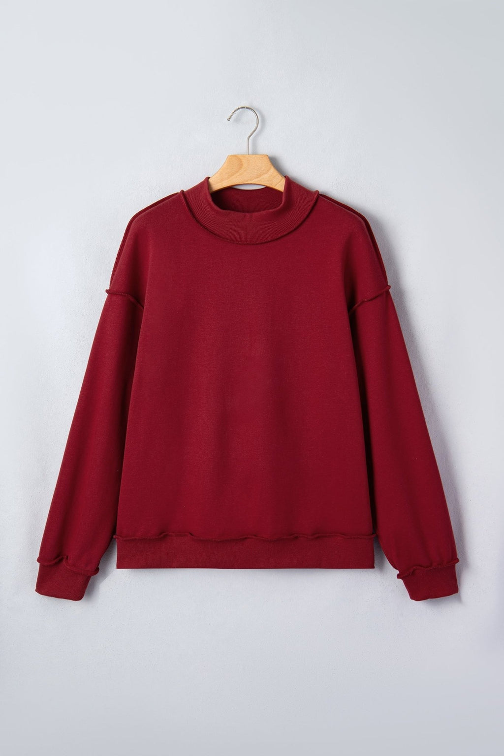Solid Reversible Mock Neck Oversized Sweatshirt - Rooted & Reckless Co.