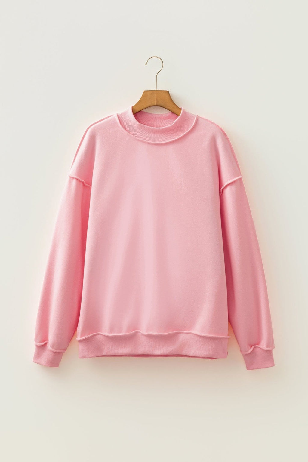 Solid Reversible Mock Neck Oversized Sweatshirt - Rooted & Reckless Co.