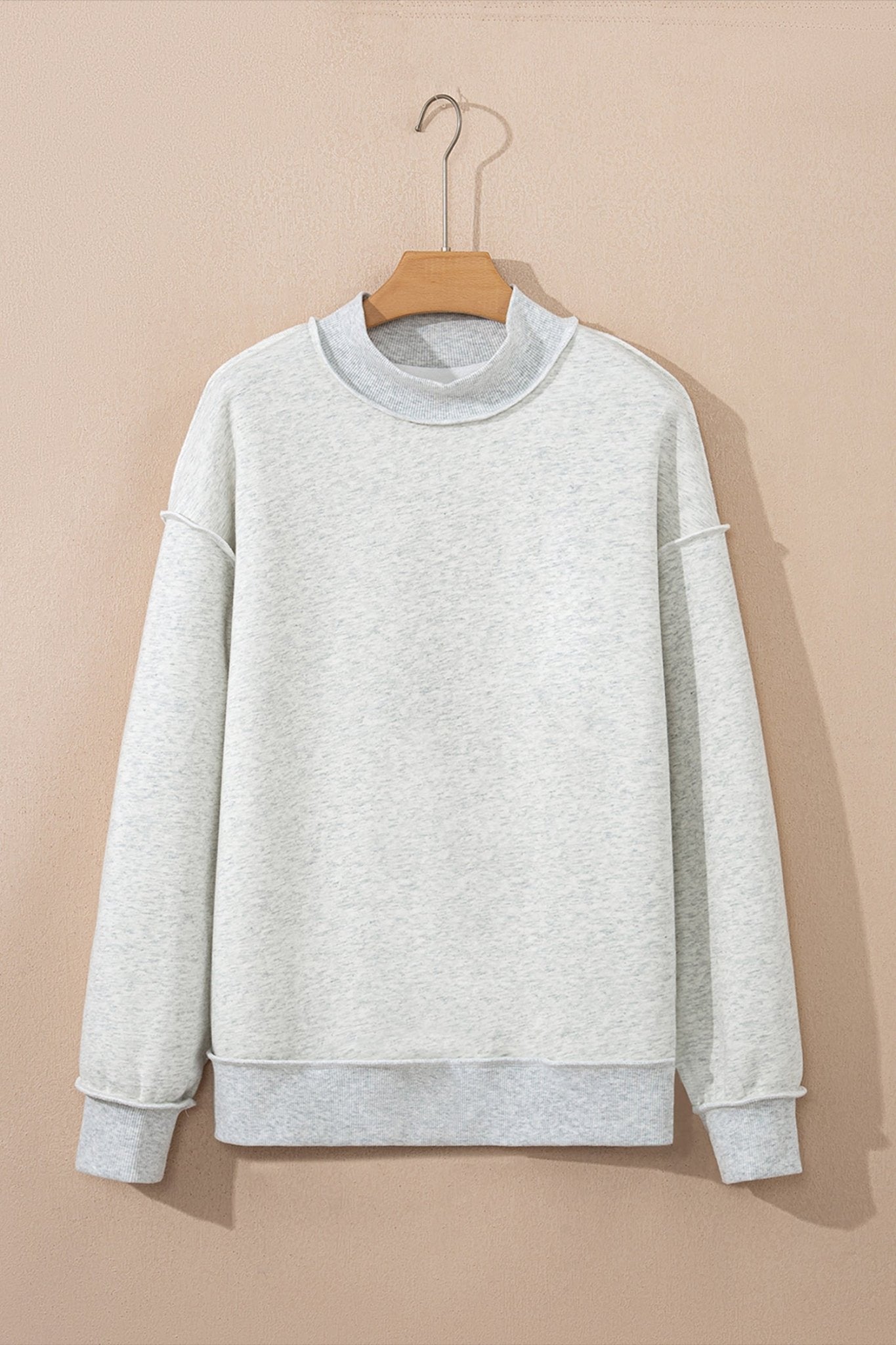Solid Reversible Mock Neck Oversized Sweatshirt - Rooted & Reckless Co.