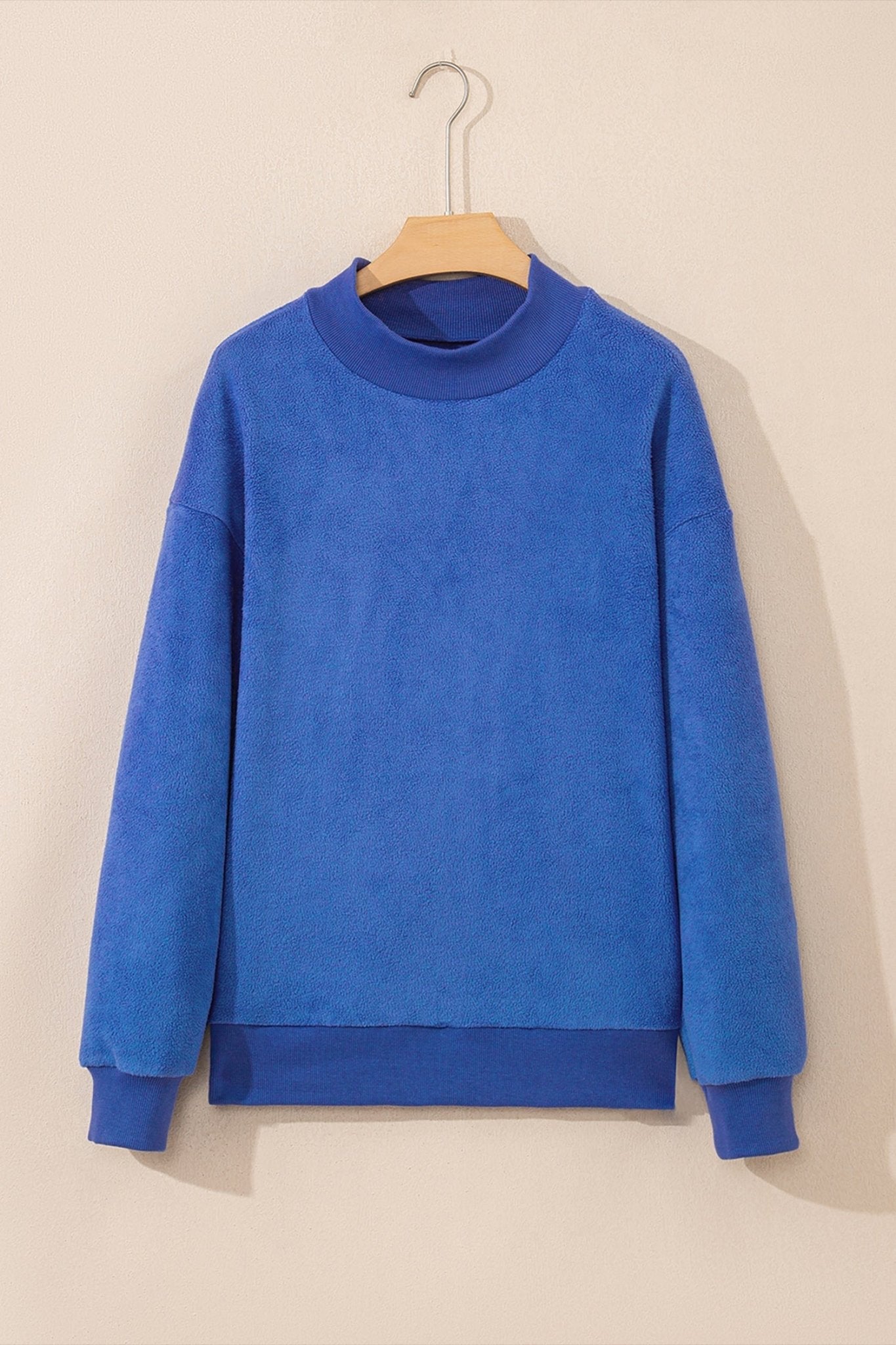 Solid Reversible Mock Neck Oversized Sweatshirt - Rooted & Reckless Co.