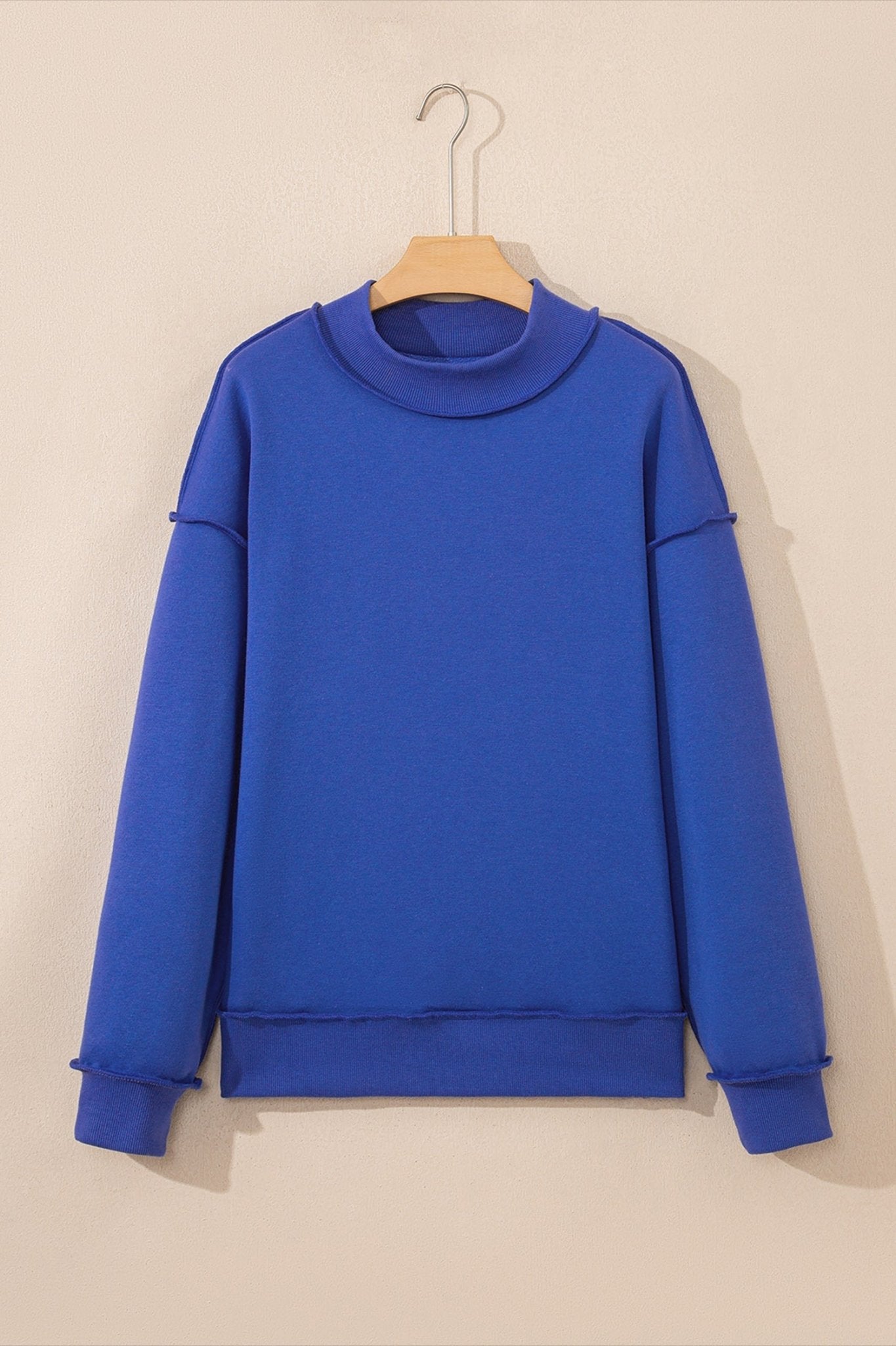 Solid Reversible Mock Neck Oversized Sweatshirt - Rooted & Reckless Co.