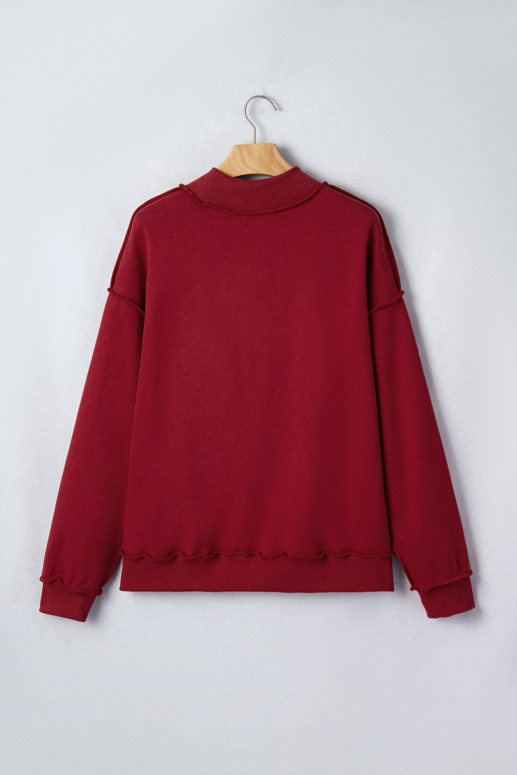 Solid Reversible Mock Neck Oversized Sweatshirt - Rooted & Reckless Co.
