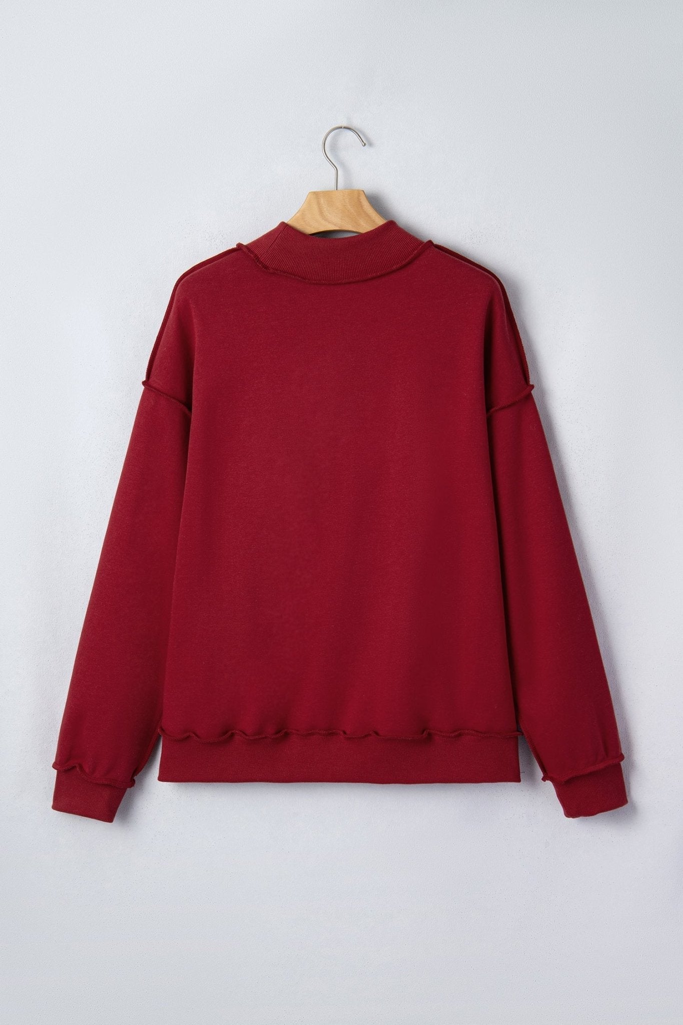 Solid Reversible Mock Neck Oversized Sweatshirt - Rooted & Reckless Co.