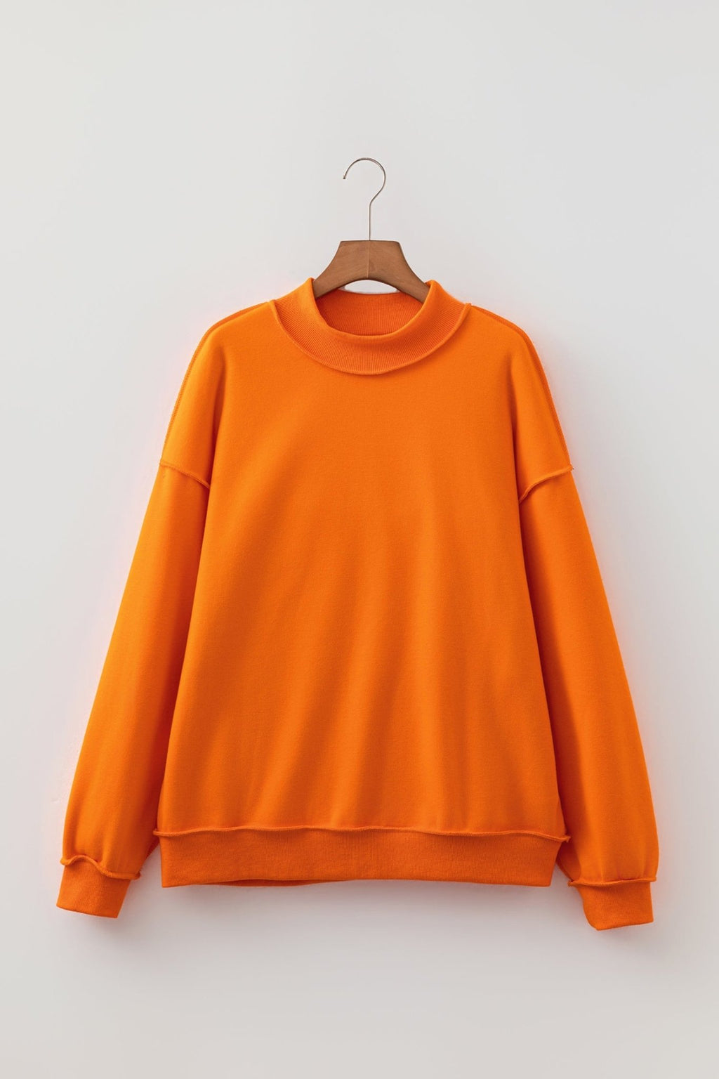 Solid Reversible Mock Neck Oversized Sweatshirt - Rooted & Reckless Co.