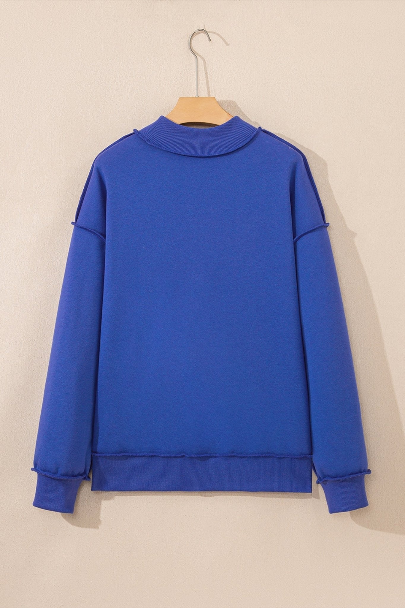 Solid Reversible Mock Neck Oversized Sweatshirt - Rooted & Reckless Co.