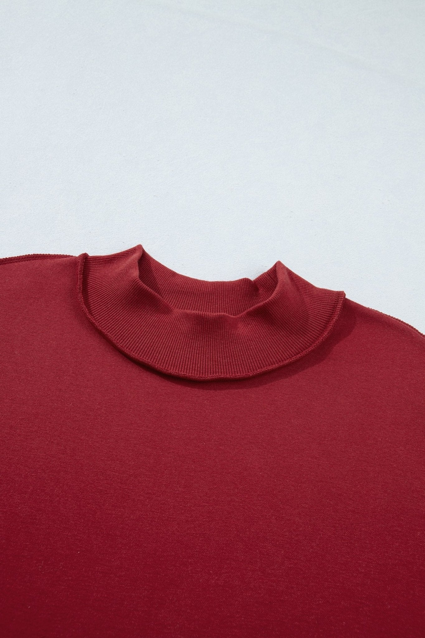 Solid Reversible Mock Neck Oversized Sweatshirt - Rooted & Reckless Co.