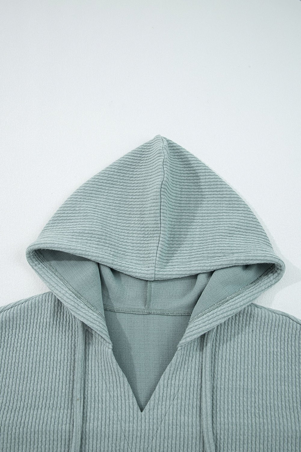 Solid Ribbed Drop Shoulder Hoodie - Rooted & Reckless Co.
