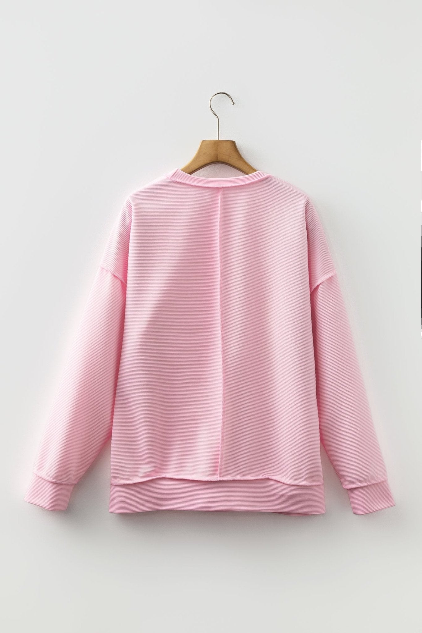 Solid Ribbed Exposed Seam Long Sleeve Top - Rooted & Reckless Co.