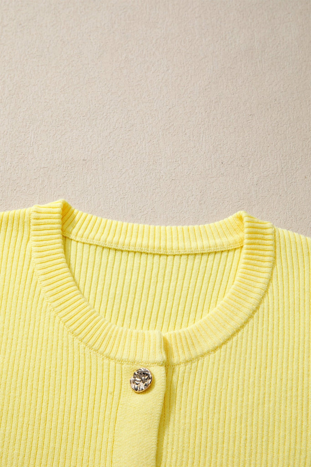 Solid Ribbed Frilled Short Sleeve Sweater Cardigan - Rooted & Reckless Co.