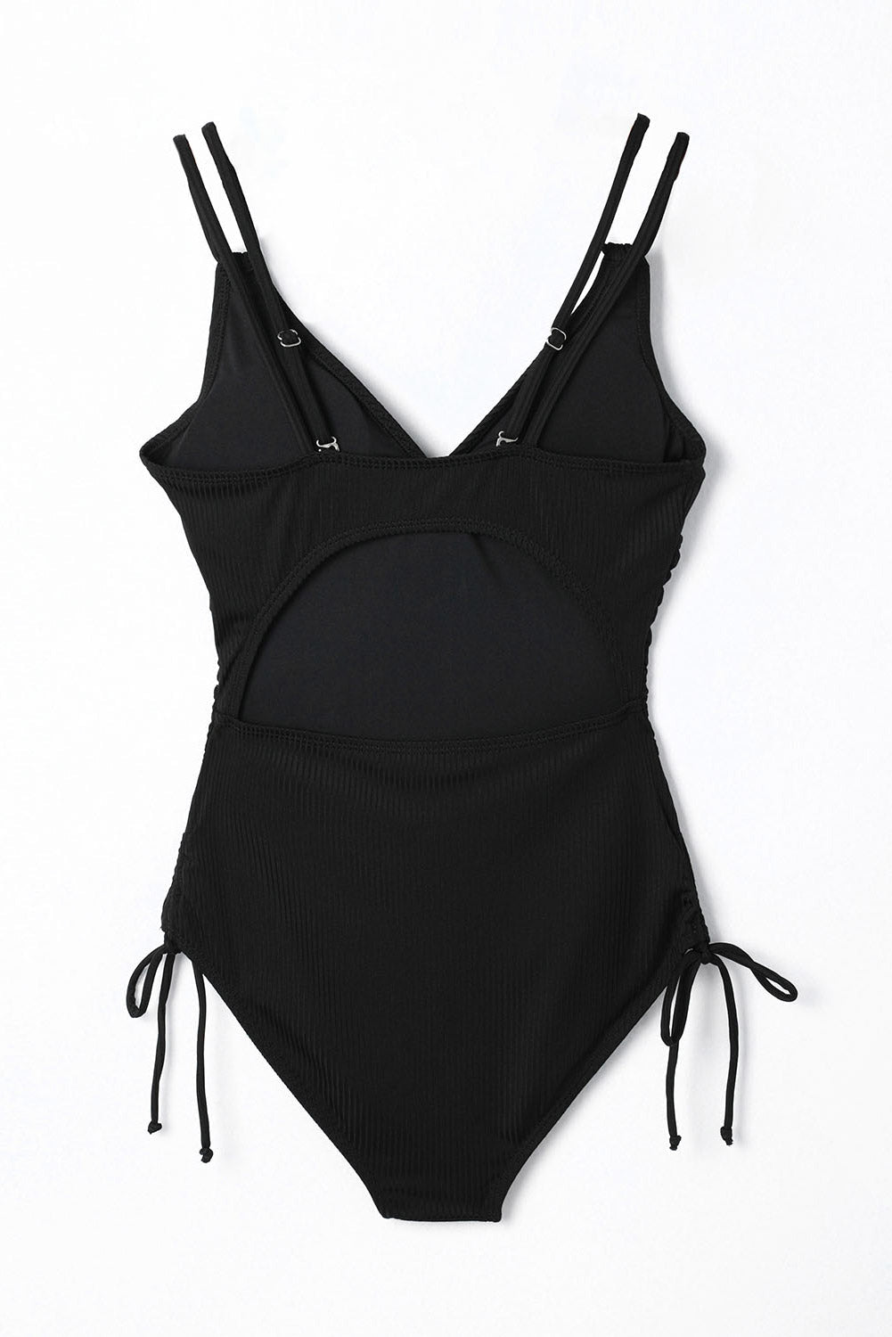 Solid Ribbed Knit Adjustable Strap One-Piece Swimsuit - Rooted & Reckless Co.