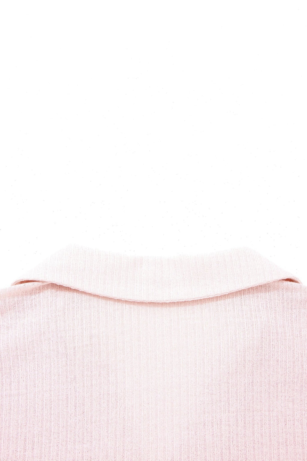 Solid Ribbed Knit Collared V-Neck Tee - Rooted & Reckless Co.