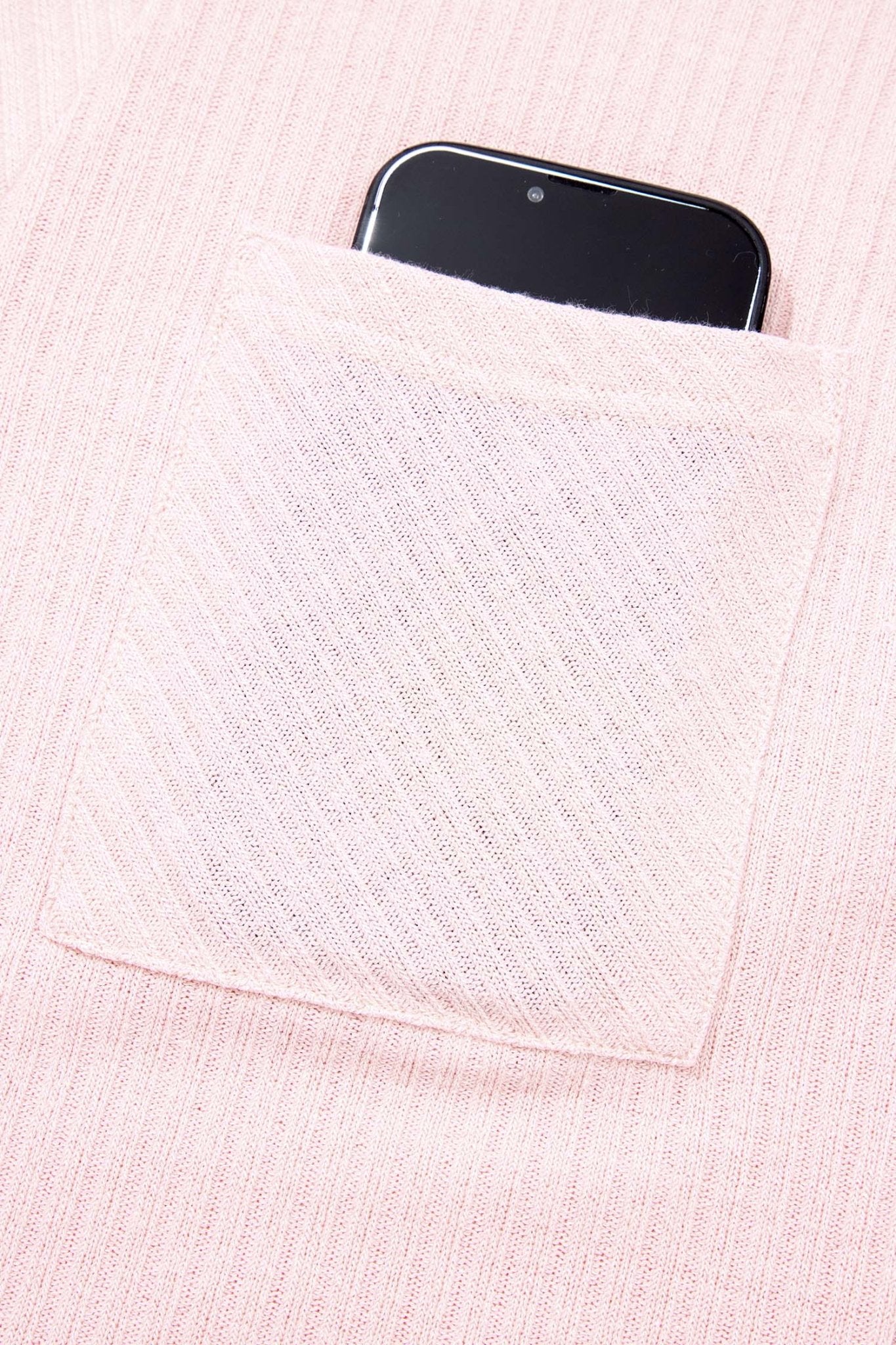 Solid Ribbed Knit Collared V-Neck Tee - Rooted & Reckless Co.