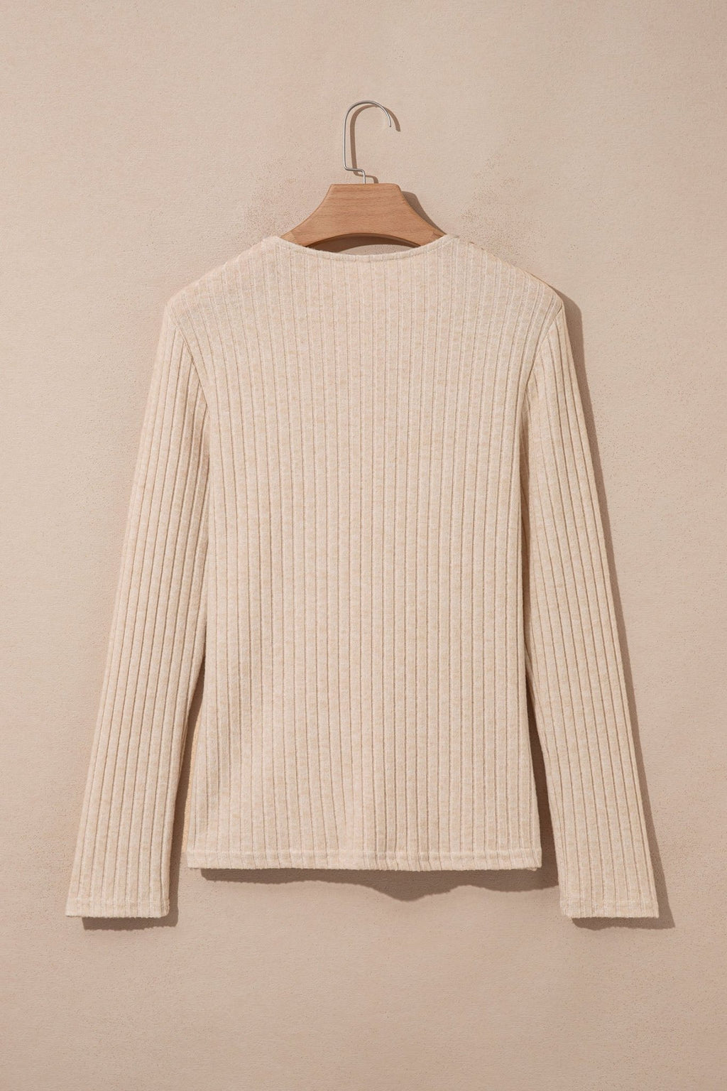 Solid Ribbed Knit Cowl Neck Long Sleeve Top - Rooted & Reckless Co.