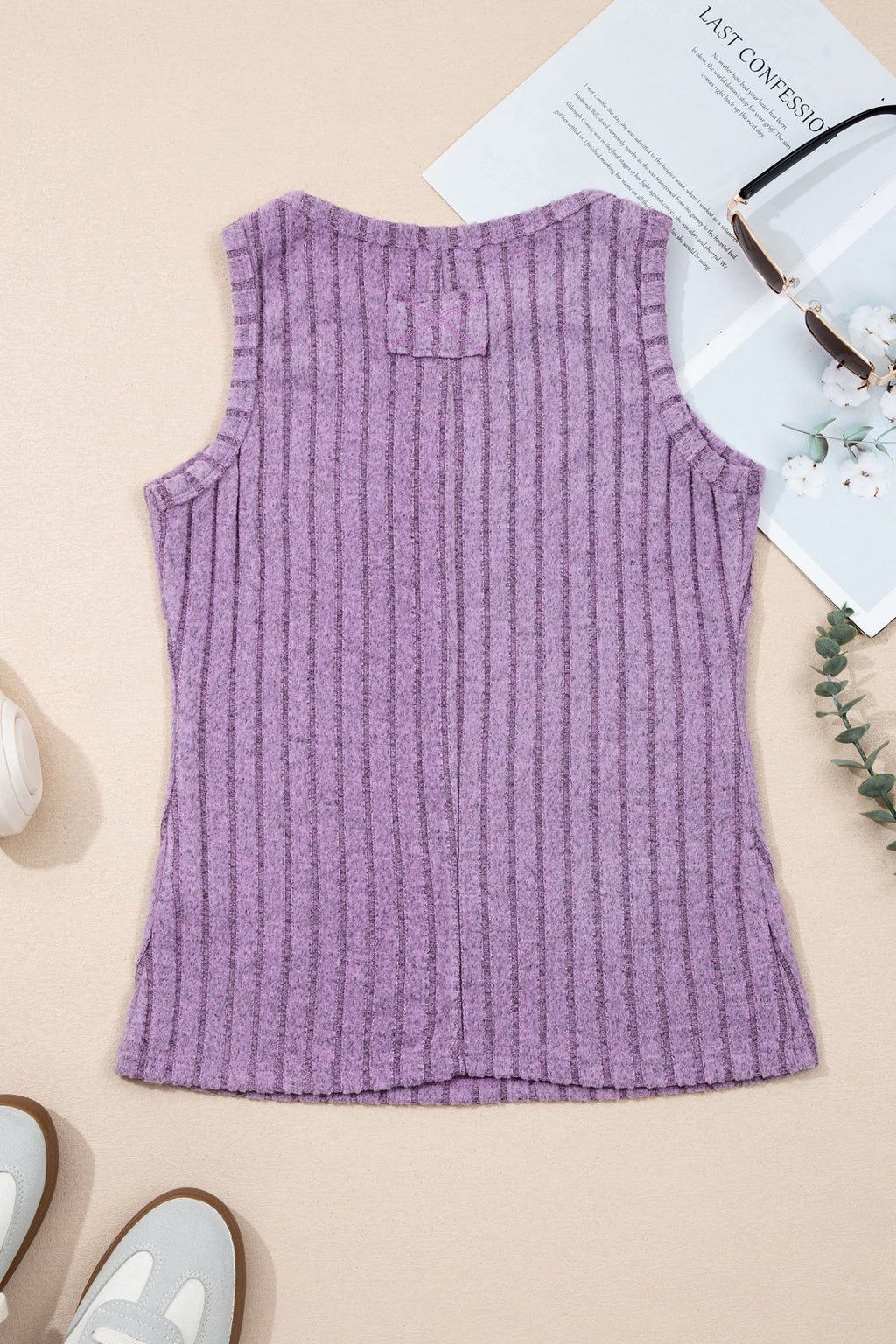 Solid Ribbed Knit Mineral Wash Tank Top - Rooted & Reckless Co.