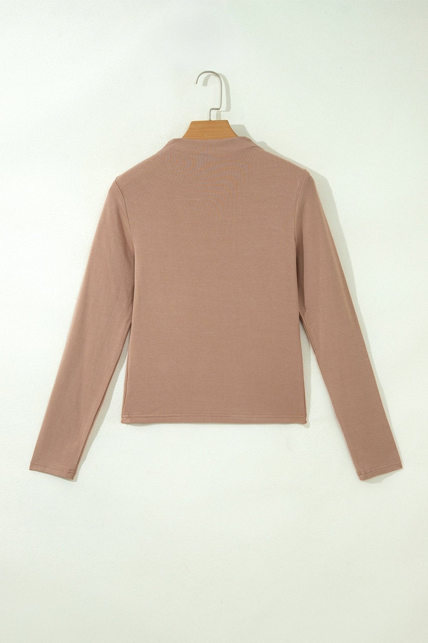 Solid Ribbed Knit Mock Neck Long Sleeve Top - Rooted & Reckless Co.