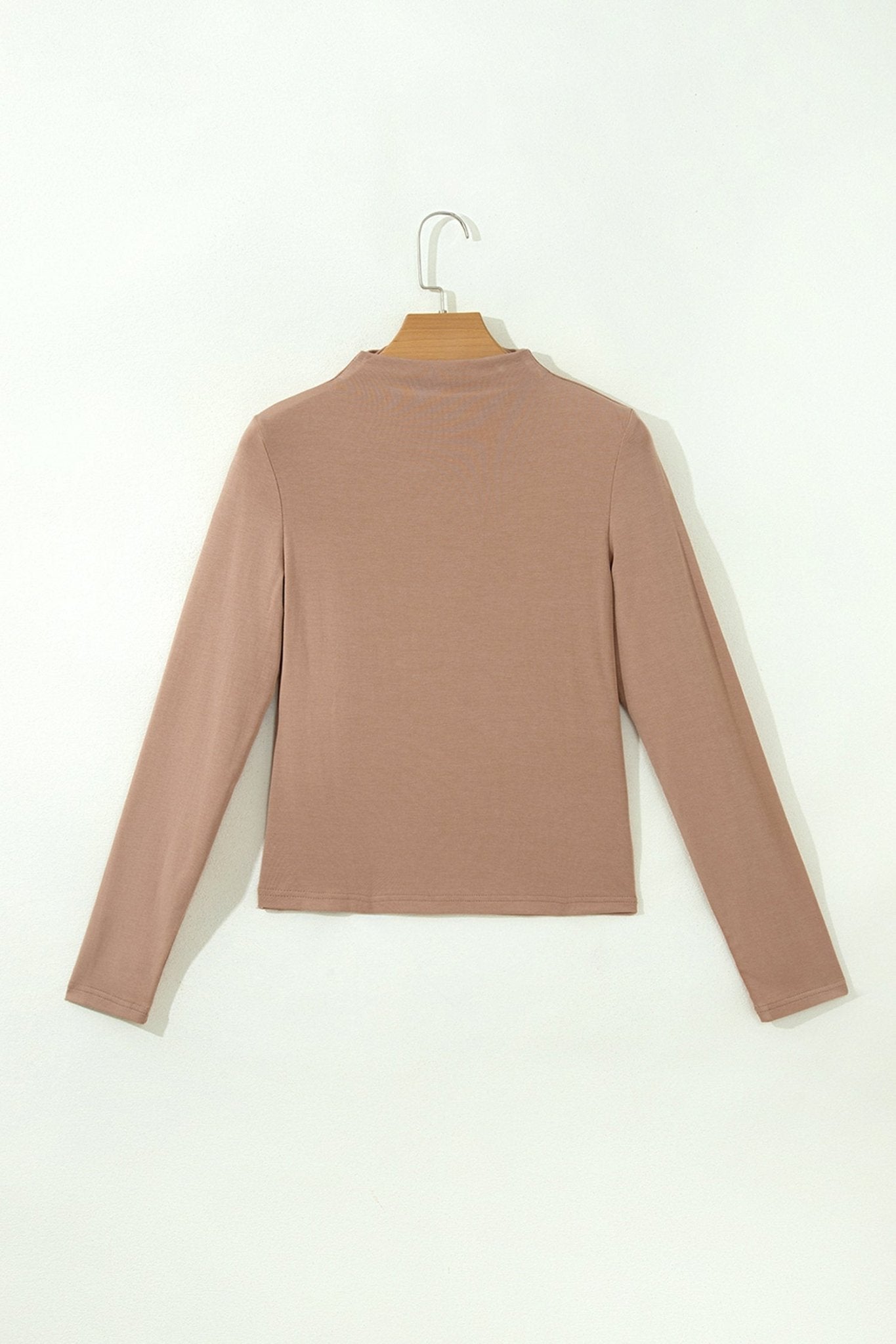 Solid Ribbed Knit Mock Neck Long Sleeve Top - Rooted & Reckless Co.