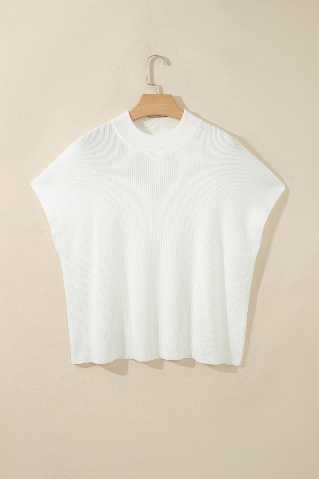 Solid Ribbed Knit Mock Neck Short Sleeve Top - Rooted & Reckless Co.