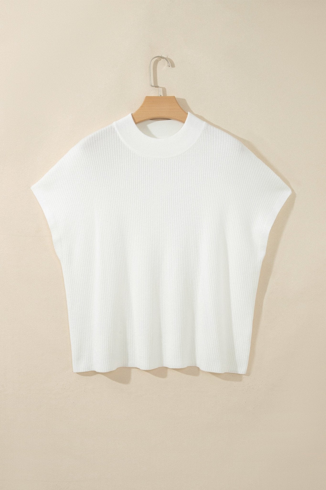 Solid Ribbed Knit Mock Neck Short Sleeve Top - Rooted & Reckless Co.