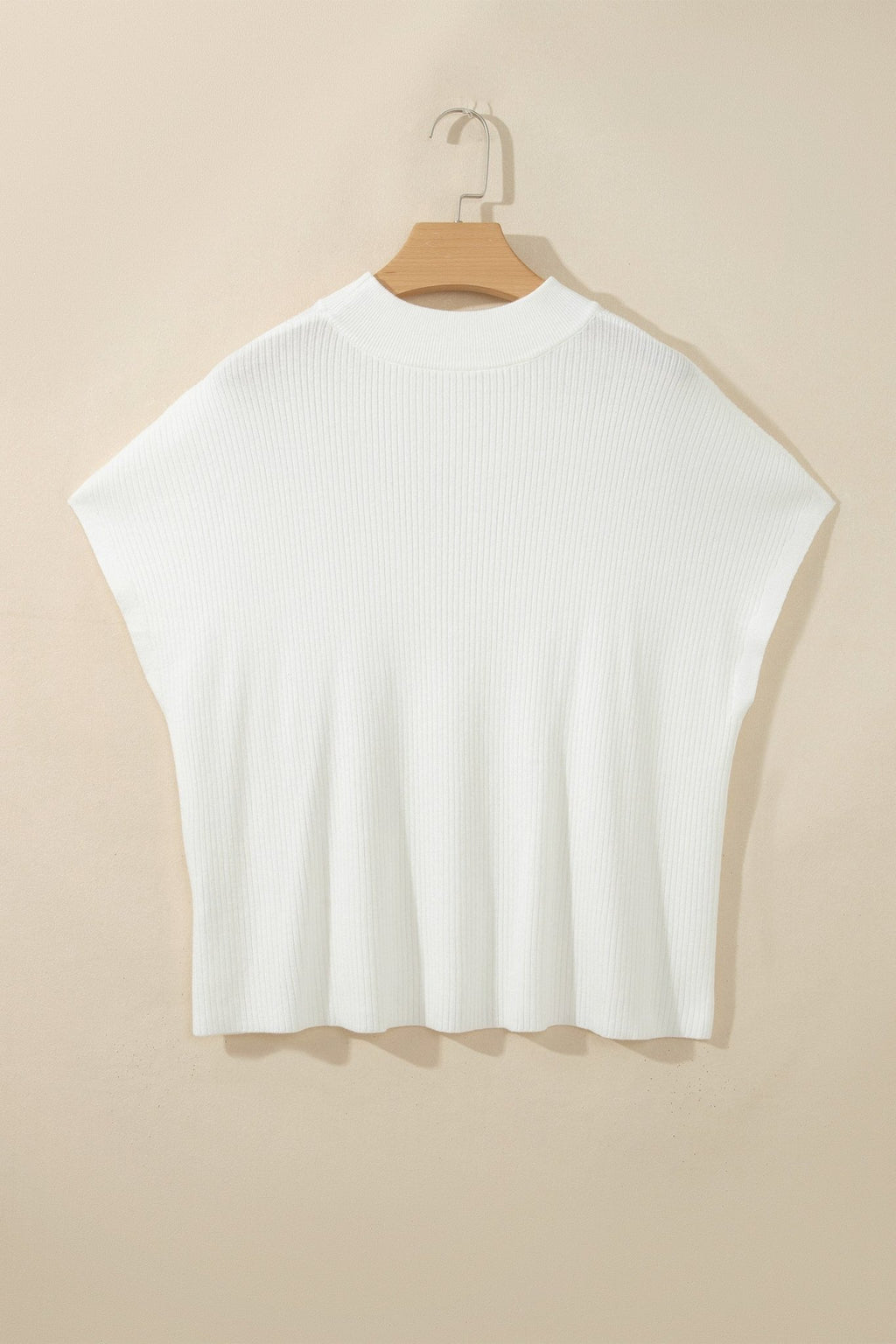 Solid Ribbed Knit Mock Neck Short Sleeve Top - Rooted & Reckless Co.