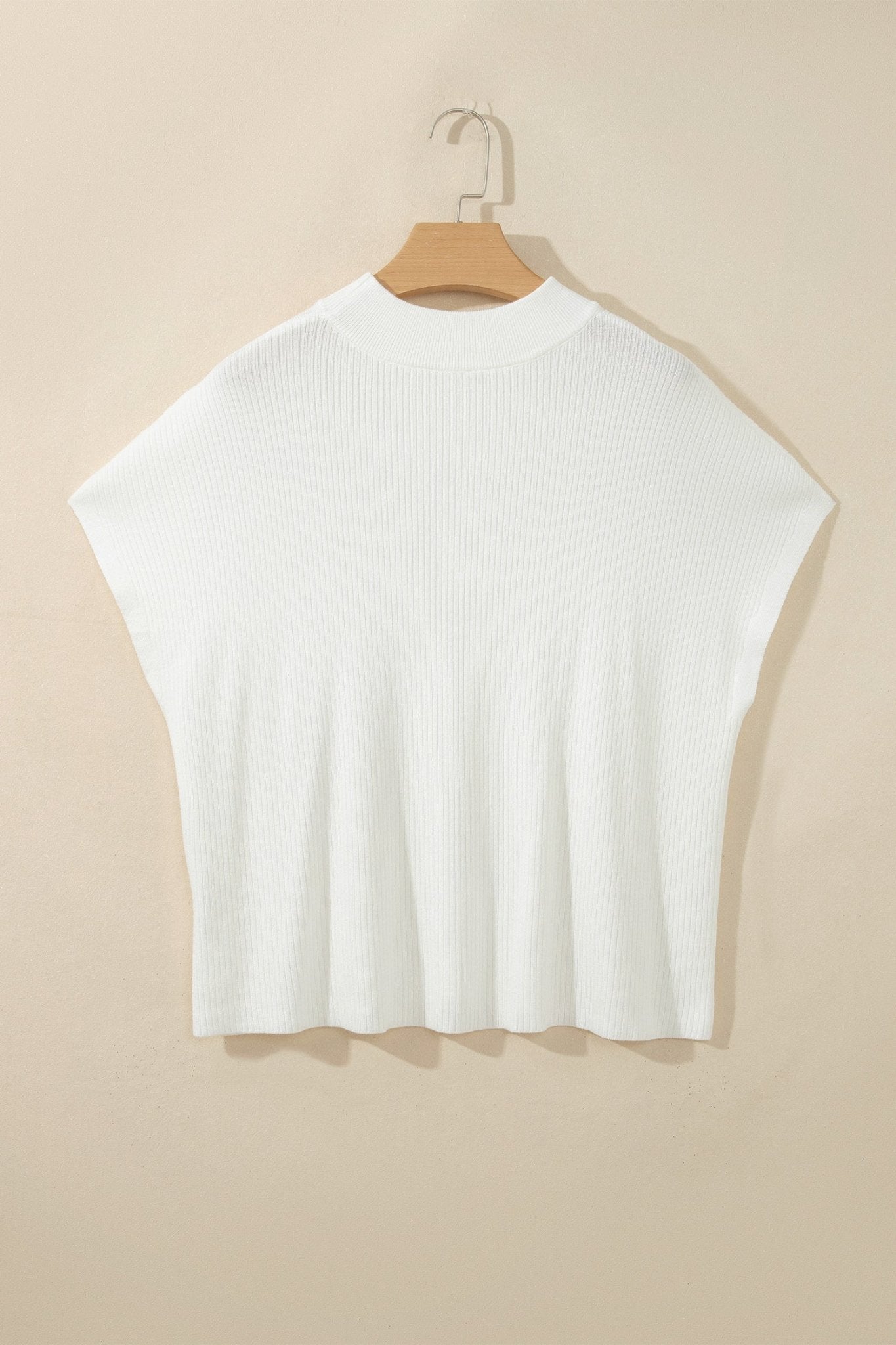 Solid Ribbed Knit Mock Neck Short Sleeve Top - Rooted & Reckless Co.