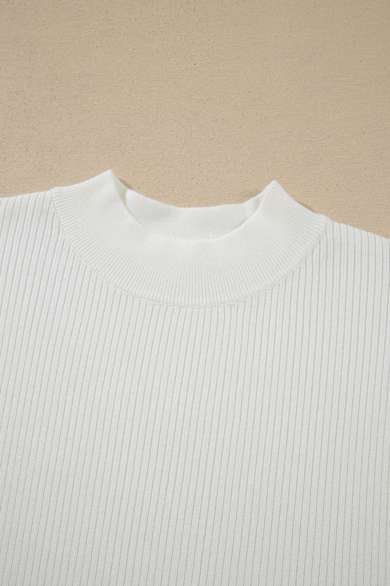 Solid Ribbed Knit Mock Neck Short Sleeve Top - Rooted & Reckless Co.