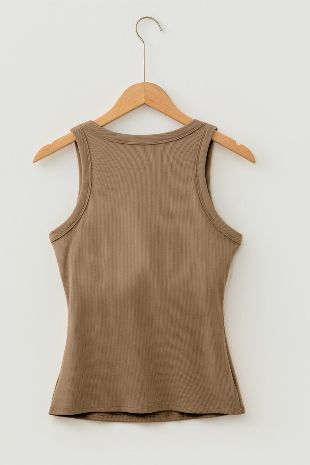 Solid Ribbed Knit Padded Tank Top - Rooted & Reckless Co.