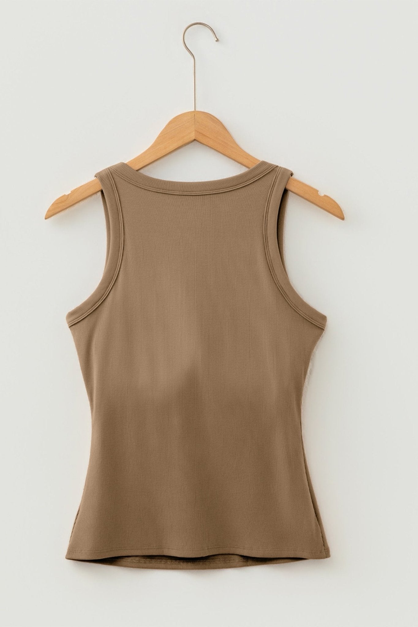 Solid Ribbed Knit Padded Tank Top - Rooted & Reckless Co.