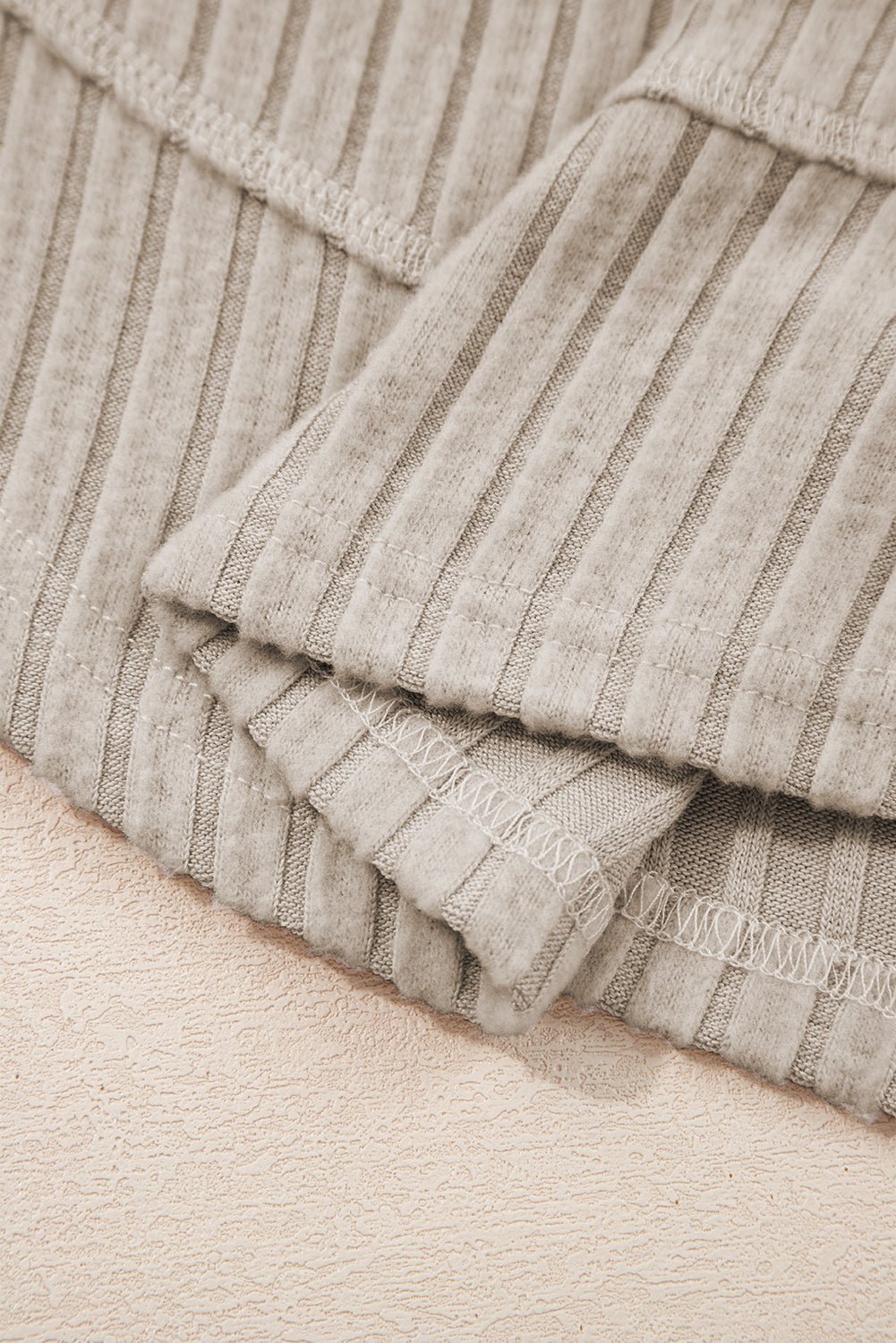 Solid Ribbed Knit Textured Round Neck Top - Rooted & Reckless Co.