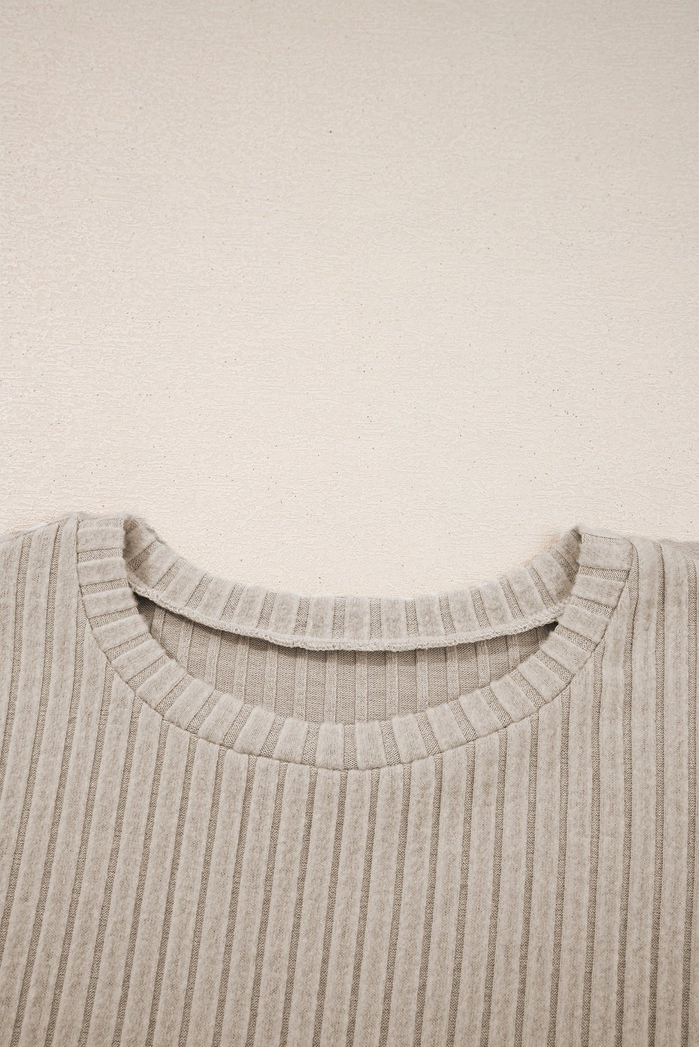 Solid Ribbed Knit Textured Round Neck Top - Rooted & Reckless Co.