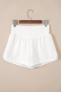 Solid Ribbed Patchwork High Waist Athletic Shorts - Rooted & Reckless Co.