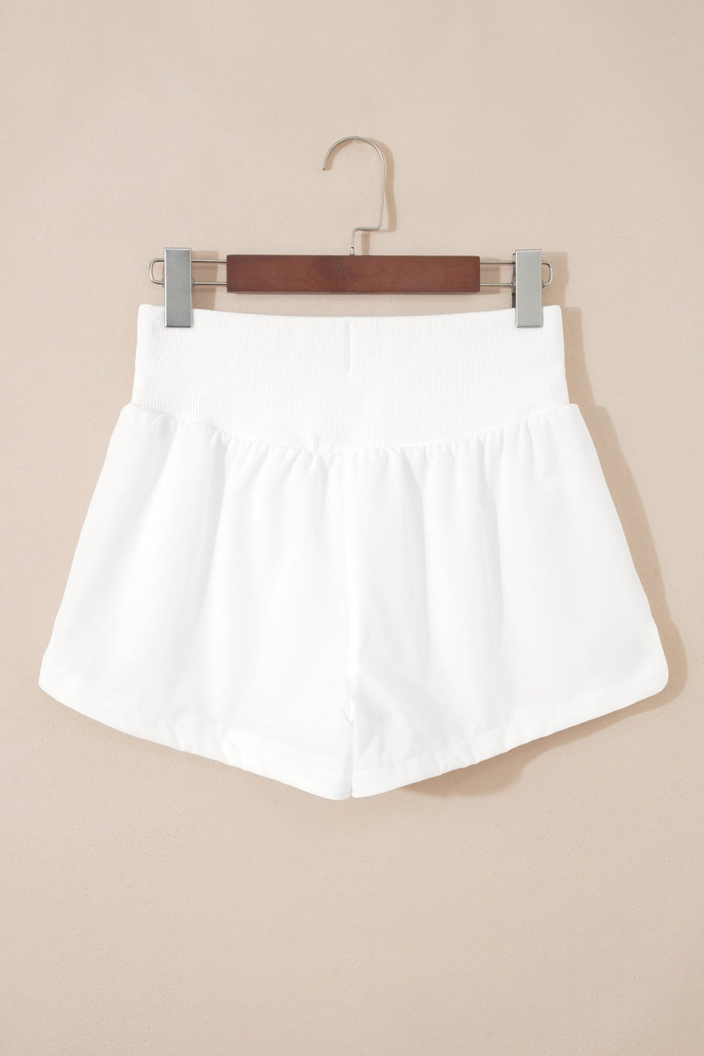 Solid Ribbed Patchwork High Waist Athletic Shorts - Rooted & Reckless Co.