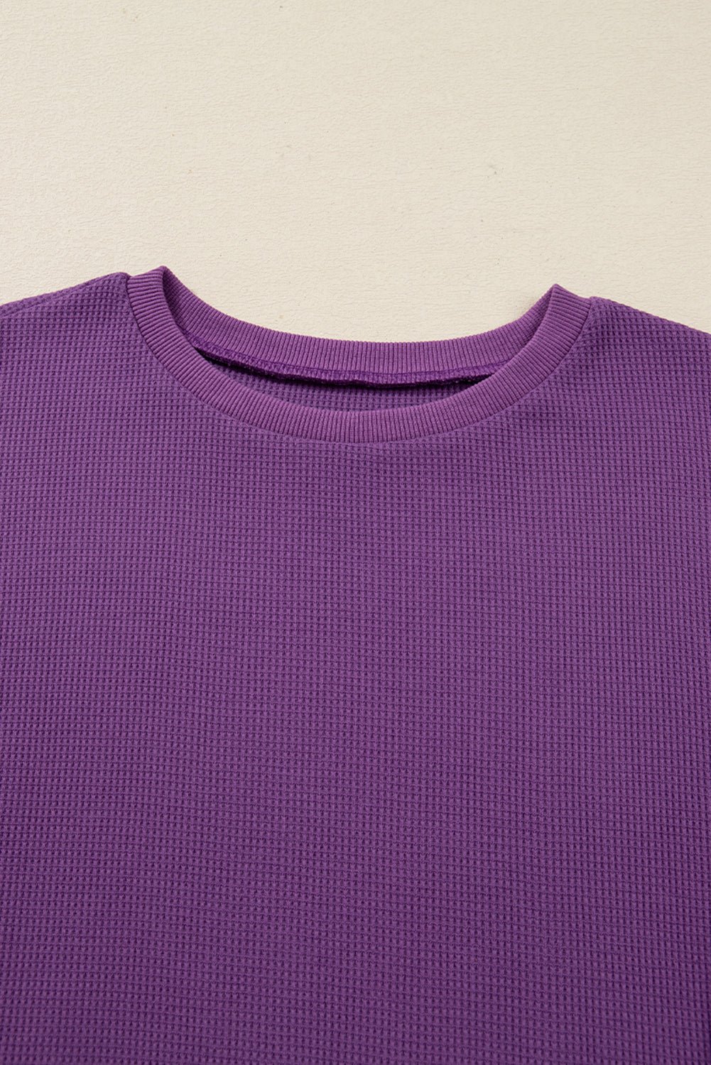 Solid Ribbed Raw Seam Patchwork Drop Shoulder Sweatshirt - Rooted & Reckless Co.