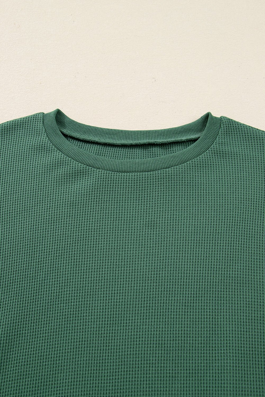 Solid Ribbed Raw Seam Patchwork Drop Shoulder Sweatshirt - Rooted & Reckless Co.