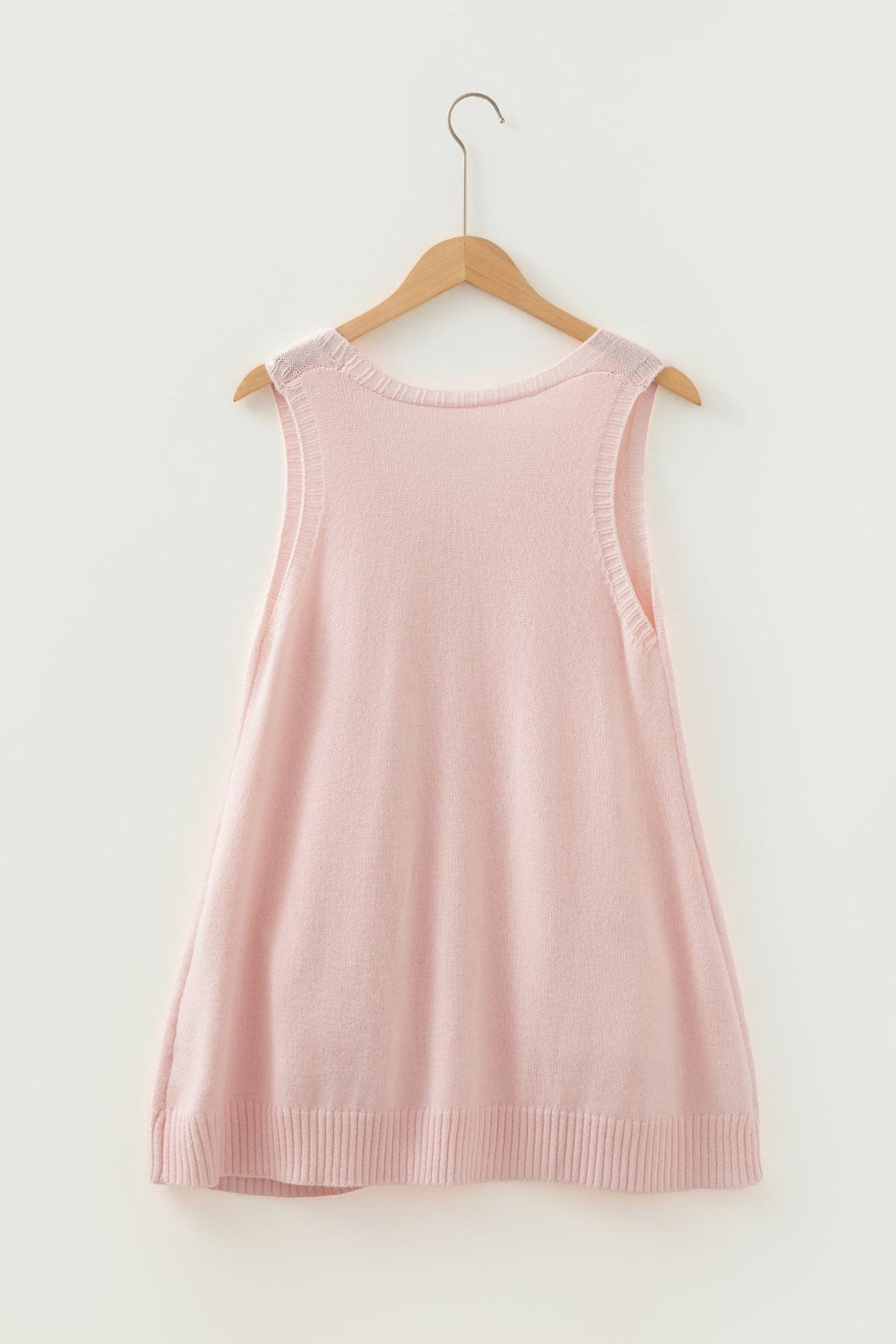 Solid Ribbed Trim Deep V-Neck Sleeveless Tunic Sweater - Rooted & Reckless Co.