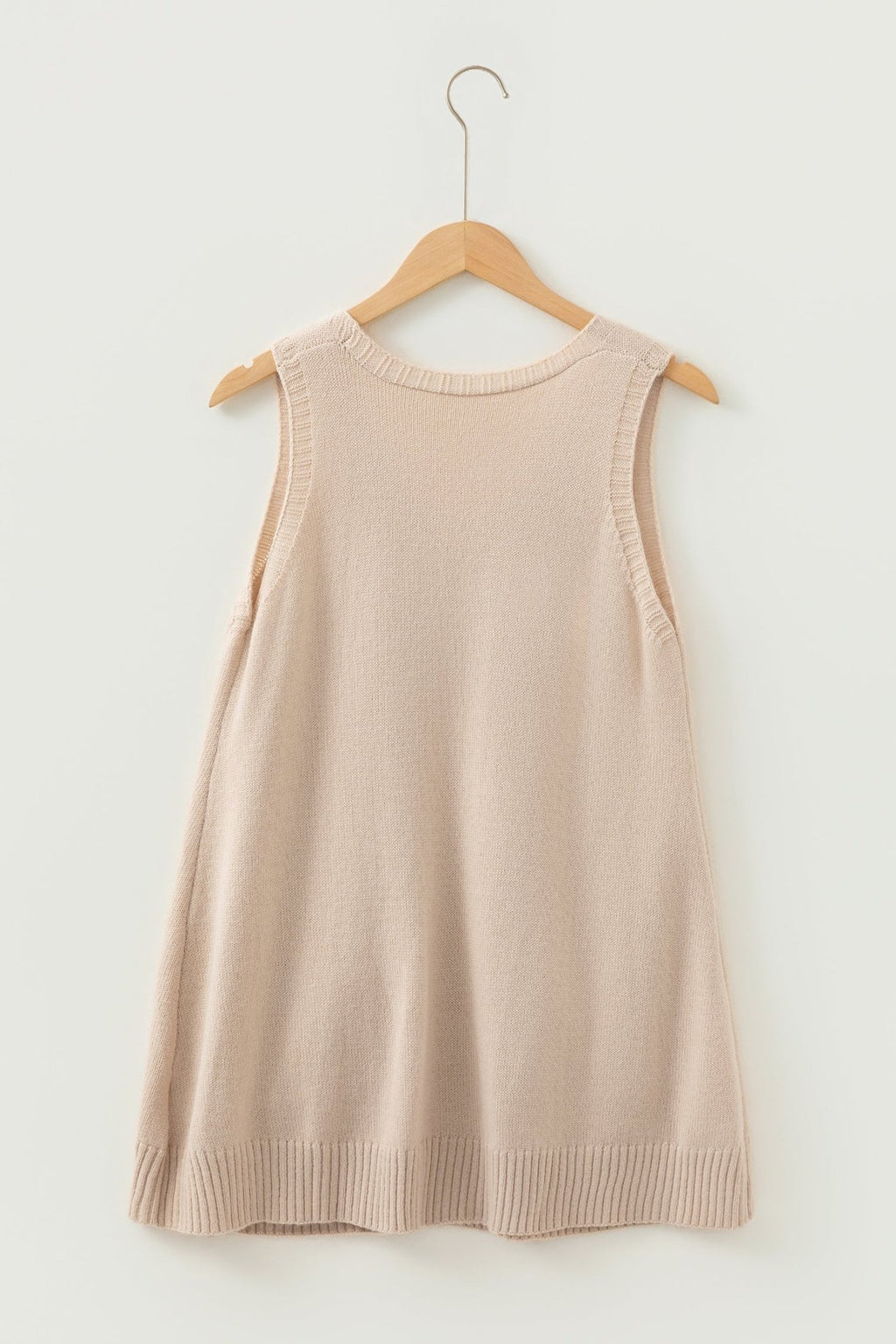 Solid Ribbed Trim Deep V-Neck Sleeveless Tunic Sweater - Rooted & Reckless Co.