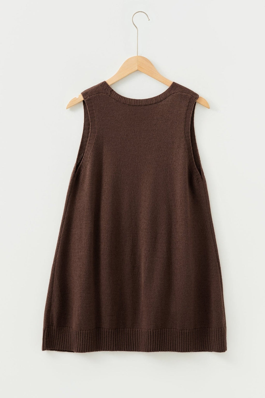 Solid Ribbed Trim Deep V-Neck Sleeveless Tunic Sweater - Rooted & Reckless Co.
