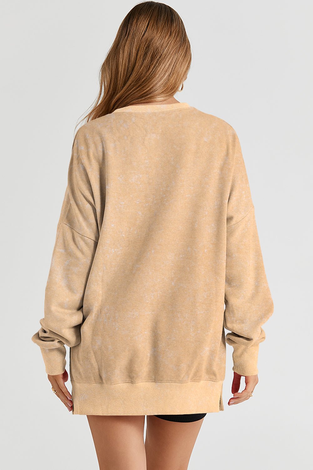 Solid Ribbed Trim Drop Shoulder Oversize Sweatshirt - Rooted & Reckless Co.
