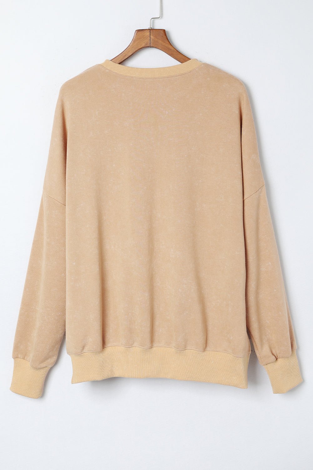 Solid Ribbed Trim Drop Shoulder Oversize Sweatshirt - Rooted & Reckless Co.